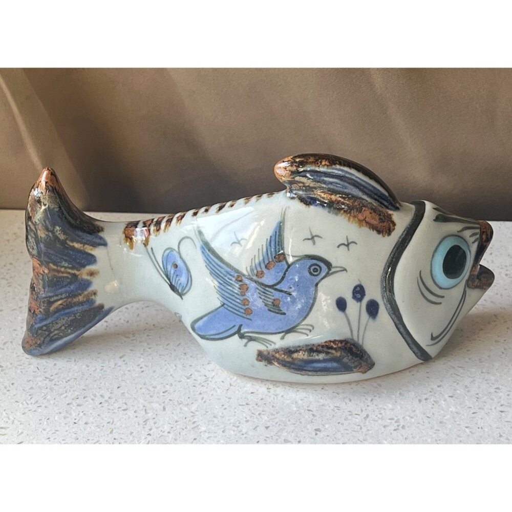 Ken Edwards Tonala Fish Mexican Folk Art Ceramic Marked Sculpture Gift Decor - Picture 2 of 13
